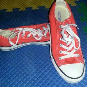 Orange low top Converse