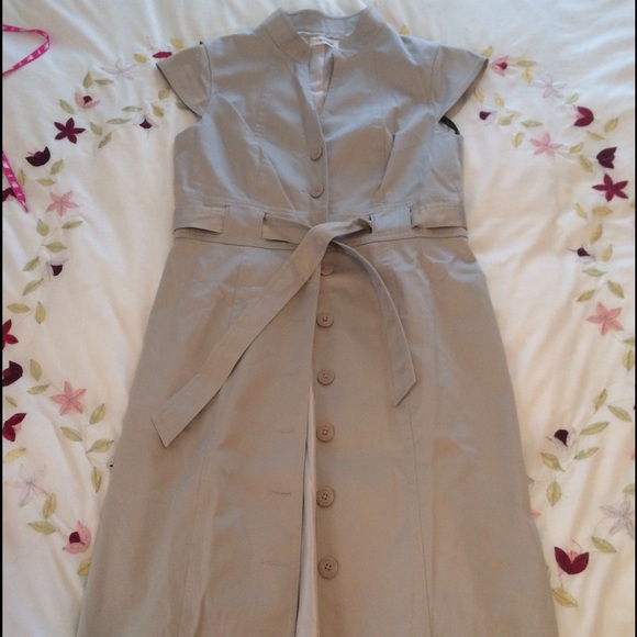 Calvin Klein button front khaki dress