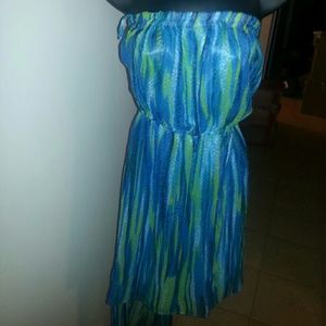 Aqua hi lo strapless dress
