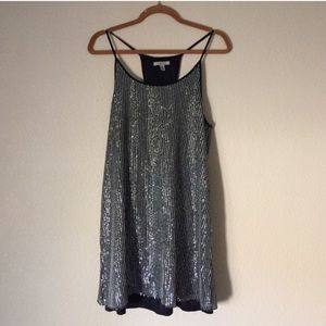 Zara razorback silver and black party dress
