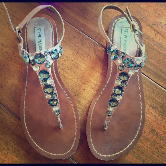 Steve Madden Pink Satin Jewel Sandals