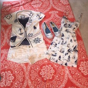 Volatile Nautical Striped Anchor Flats ⚓️⛵️