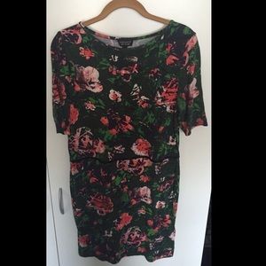 TOPSHOP floral body con dress