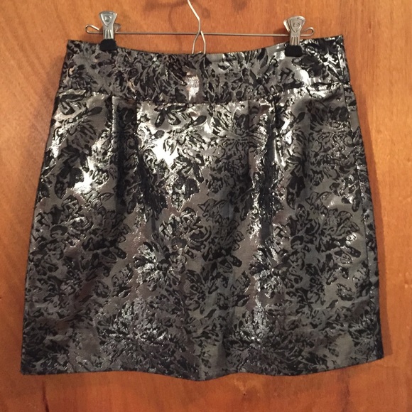 Silence + Noise Metallic Floral Pencil Skirt, S10