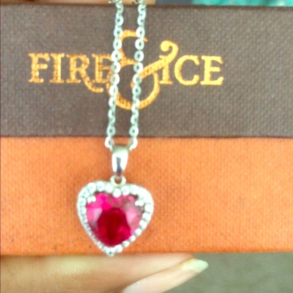 Authentic Fire and Ice Red heart necklace