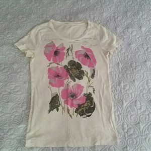 J. Crew Bloom Printed Tee w/ Beading Detail
