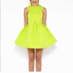 Neon yellow scuba dress