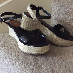 Patent Leather Wedge Sandal