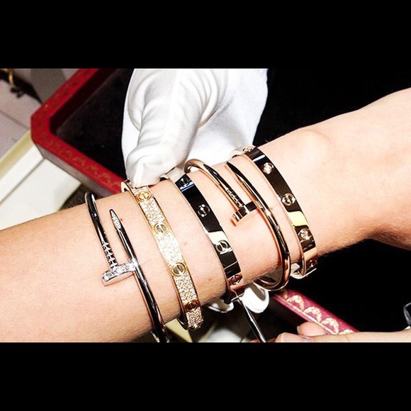 White Gold stainless steel screw bracelet - Picture 1 of 2