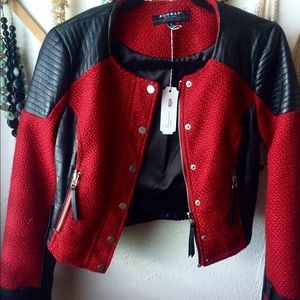 FINAL SALE-NWT RUNWAY NEW YORK Red Moto Jacket