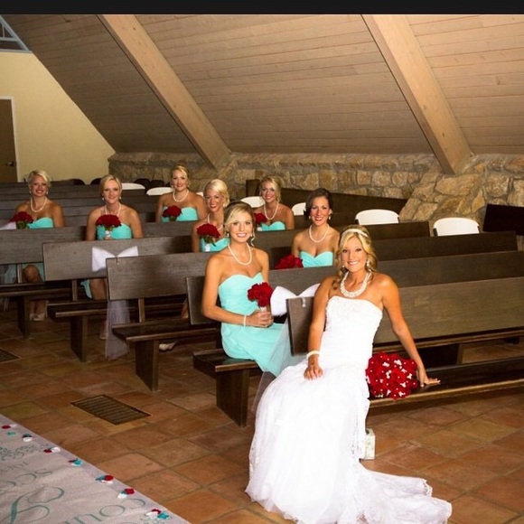 Teal bridesmaid dress :) - Picture 3 of 3