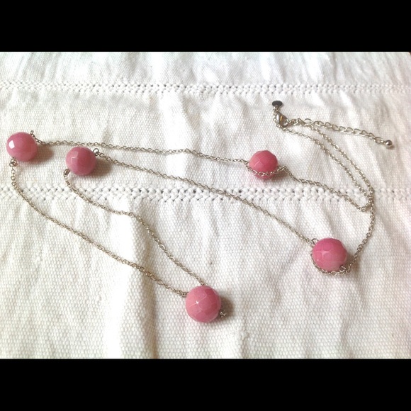 Long Pink and Silver Necklace ✨2 for $8✨
