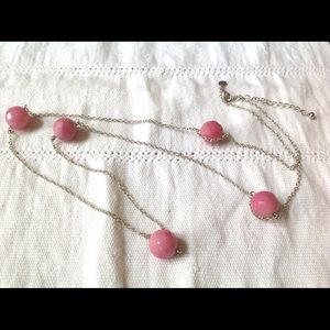 Long Pink and Silver Necklace ✨2 for $8✨