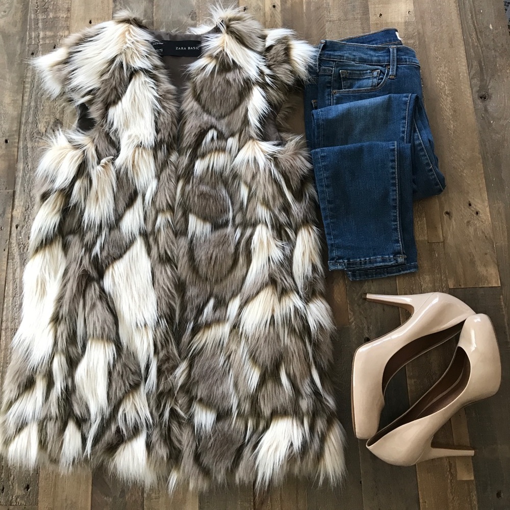 Zara faux fur vest