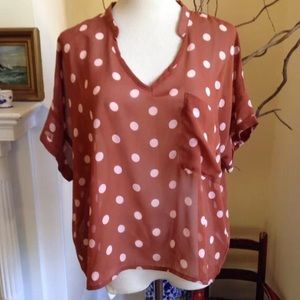 Anthropolgie polka dot top