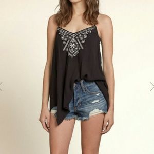 Hollister Navy Flowy Tribal Tank!
