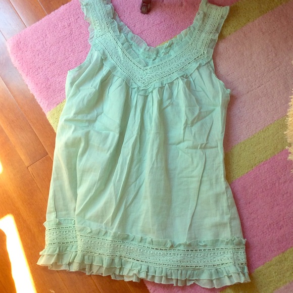 Mint Ruffled Blouse