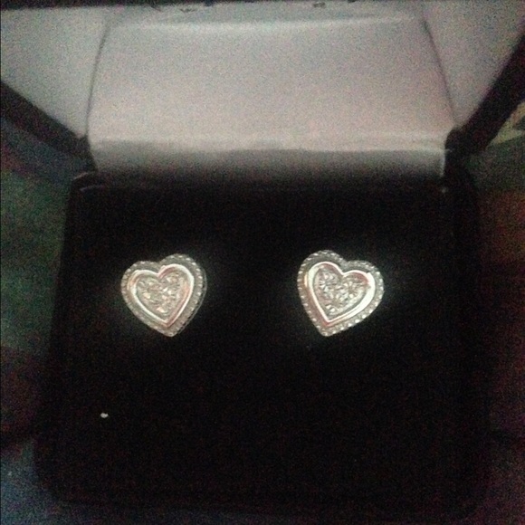 Diamond heart earrings