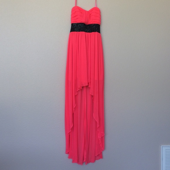 Strapless low high got pink fancy dress