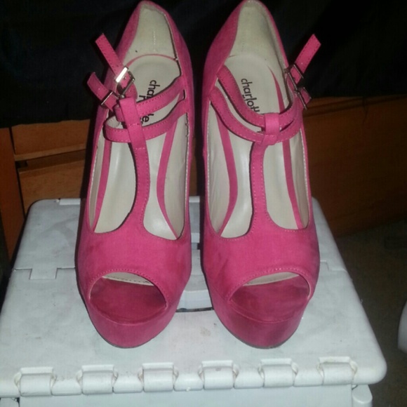 Hot pink tstrap heel