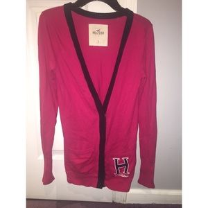 Red hollister cardigan