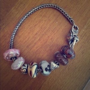 Trollbead bracelet, ring, and necklace bundle