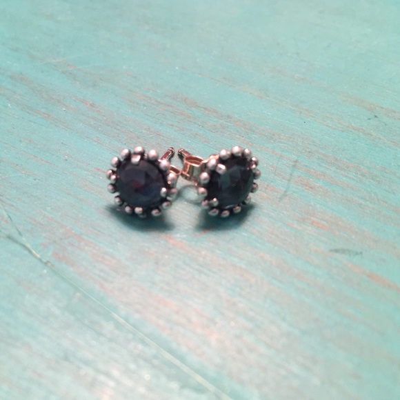 Pandora Midnight Blue Studs NWOT