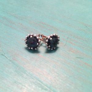 Pandora Midnight Blue Studs NWOT