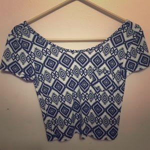 black and white crop top