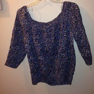 Floral off shoulder shirt