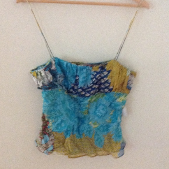 Etcetera silk spaghetti strap top