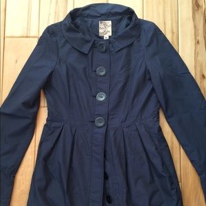 Navy Blue trench coat, size small, never worn