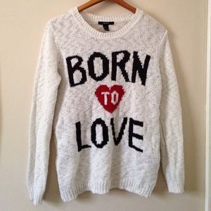 "Born to Love" knitted sweater