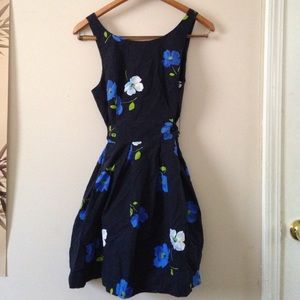 Navy blue floral dress