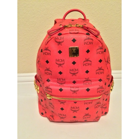 MCM Small Side-Studded Stark Backpack in Red - Picture 2 of 4