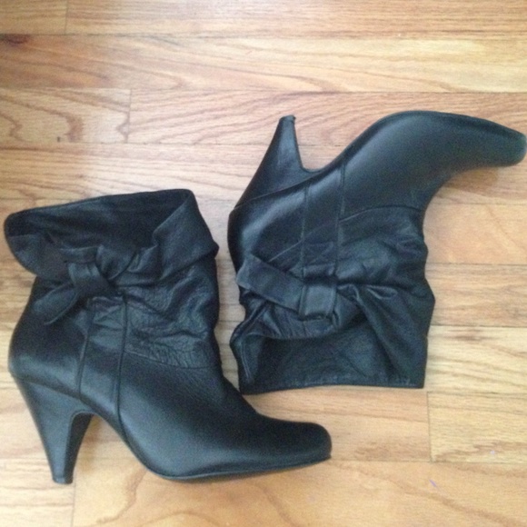 Slouched Black Ankle Boots