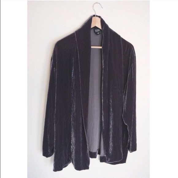 Velvet kimono dark purple fits large