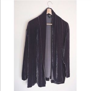 Velvet kimono dark purple fits large
