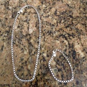Tiffany & Co box link necklace and bracelet