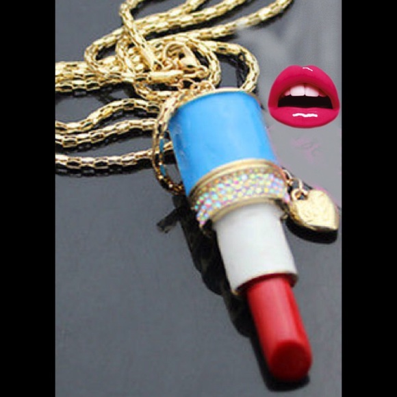 Betsey Johnson Jewelry - Betsy Johnson lipstick pendant.