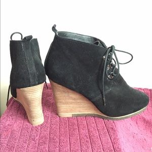 Steve Madden suede wedge lace up booties