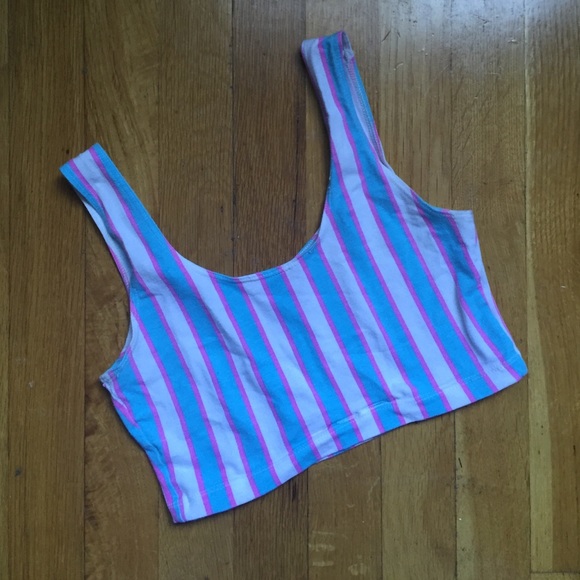 American Apparel Printed Cotton Spandex Crop Tank