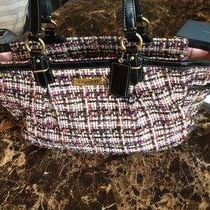Multi color tweed Coach handbag