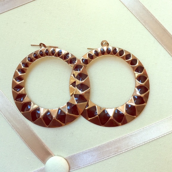 Forever 21 Jewelry - ✨HP✨ Circular Gold and Black Earrings