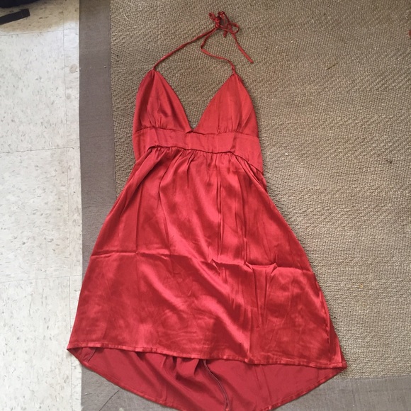 Rust satin dress