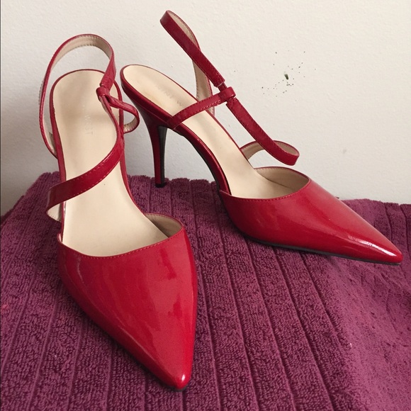 Nine West Red spike heel sling back pumps