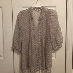 Gray polka dot blouse