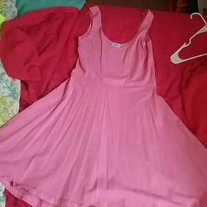 Solid pink sun dress