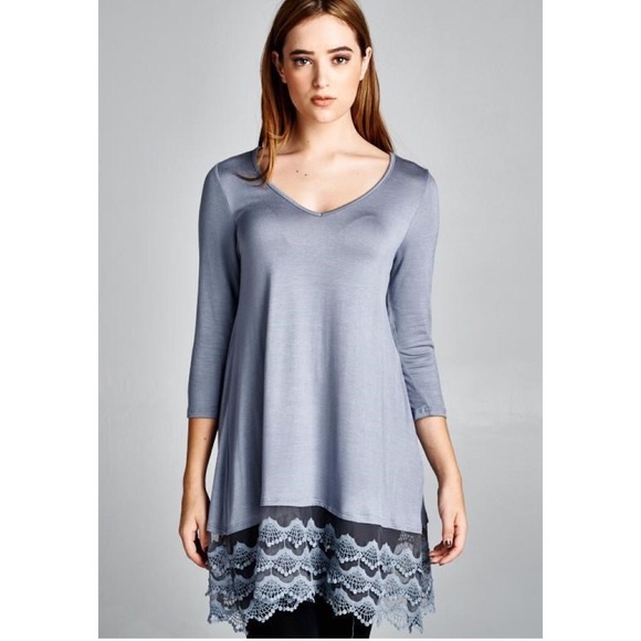 LOWEST "Last Duchess" Lace Hem Long Sleeve Top - Picture 2 of 4