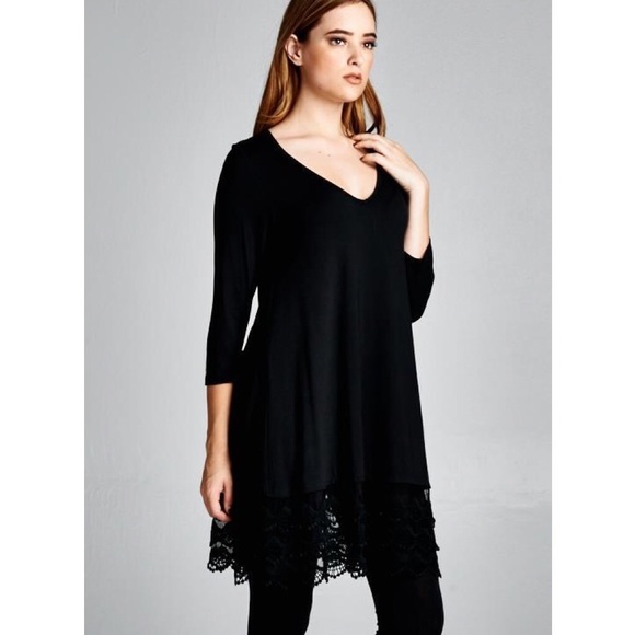 LOWEST "Last Duchess" Lace Hem Long Sleeve Top - Picture 3 of 4